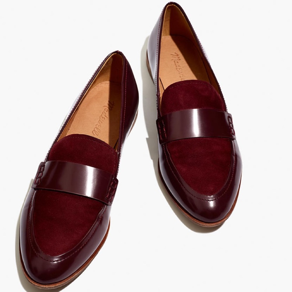 Madewell Alex loafer in suede Cabernet size 7